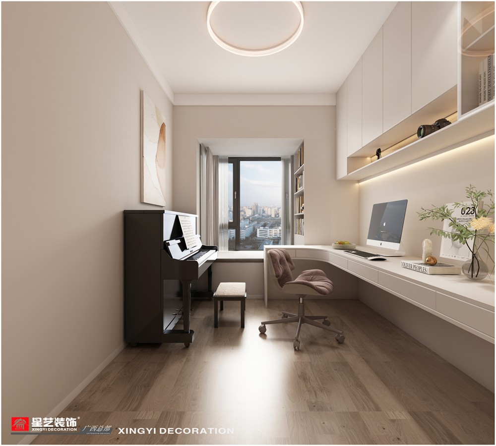 光明城市118平現代簡約書房裝修效果