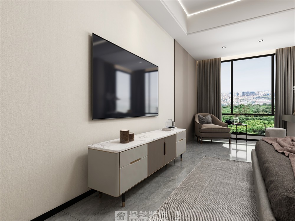 春江明月142平現(xiàn)代簡約臥室裝修效果