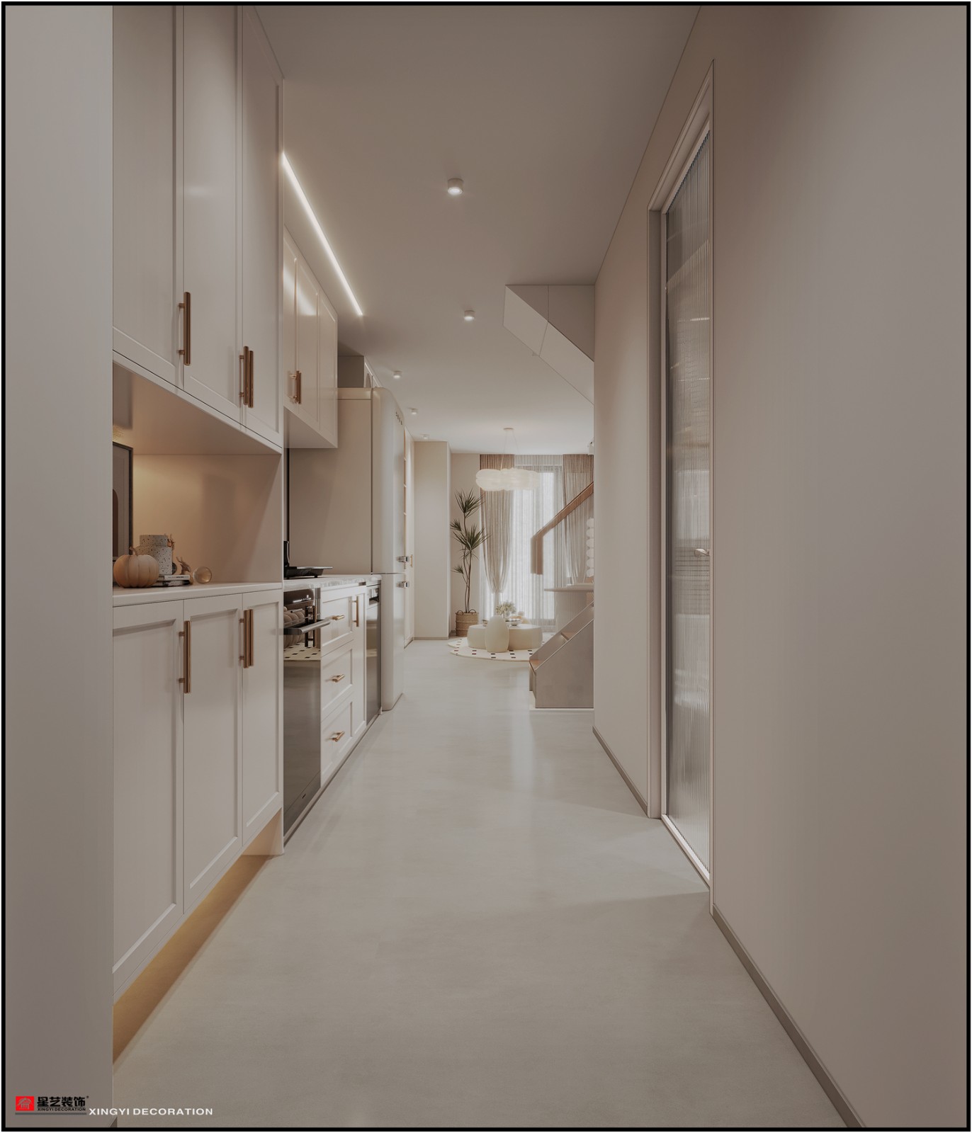 龍光玖瓏薹42平現(xiàn)代簡約入戶裝修效果