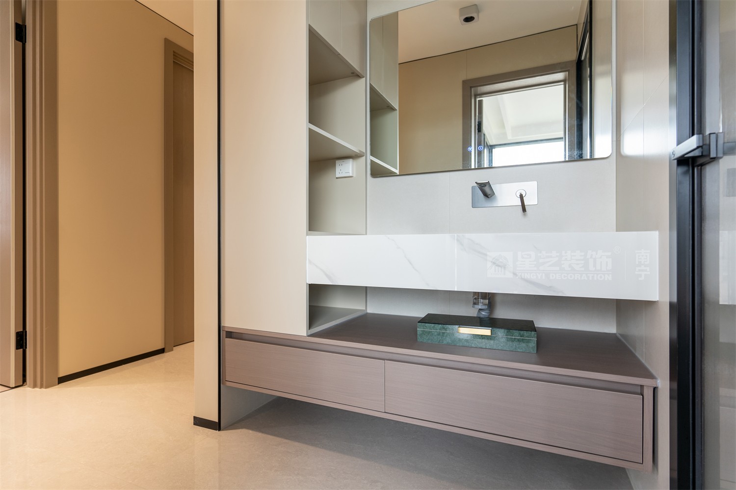 華潤(rùn)西園悅府118平現(xiàn)代簡(jiǎn)約衛(wèi)生間裝修完工實(shí)景圖