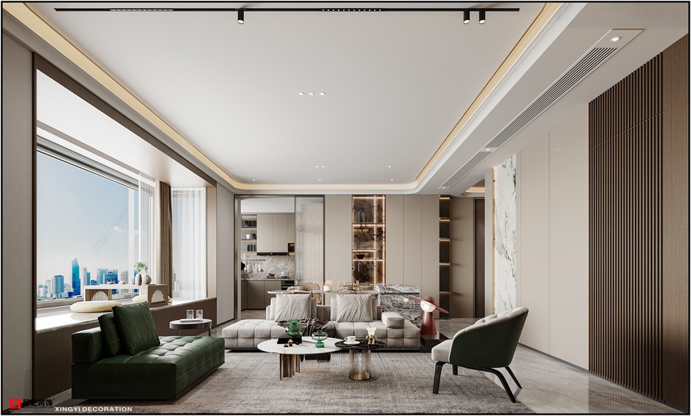 建發(fā)五象印月167平現(xiàn)代簡(jiǎn)約客廳裝修效果圖