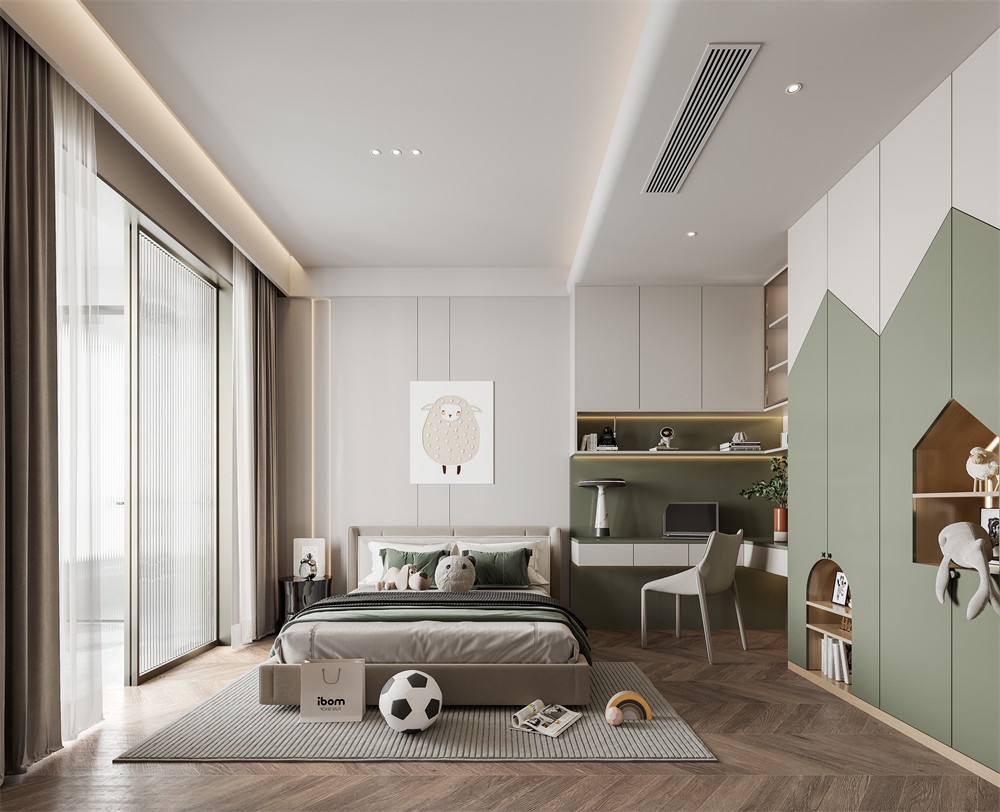 建發(fā)五象印月167平現(xiàn)代簡(jiǎn)約兒童房裝修效果圖