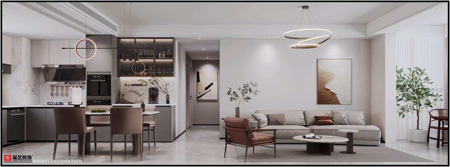 北大瓏庭125平現(xiàn)代簡(jiǎn)約餐廳裝修效果圖