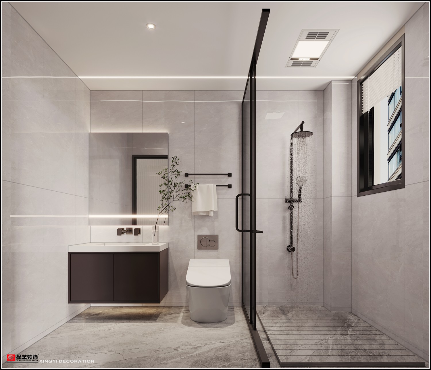 唐樾青山126平現(xiàn)代簡約衛(wèi)生間裝修效果圖