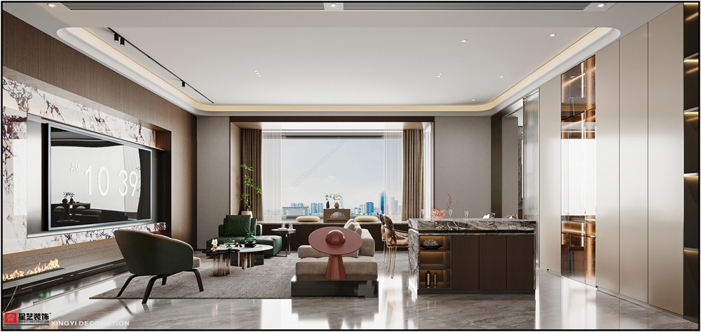 建發(fā)五象印月167平現(xiàn)代簡(jiǎn)約客廳裝修效果圖