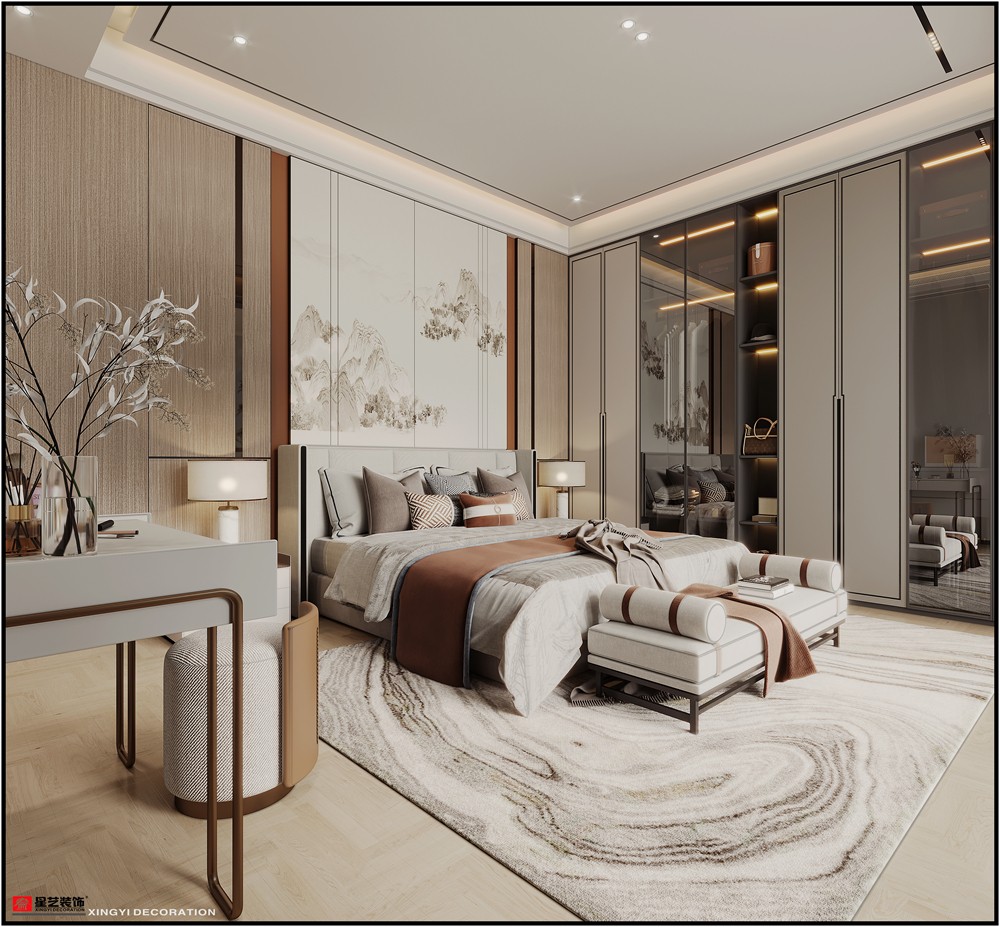 龍光天瀛別墅431平現(xiàn)代輕奢臥室裝修效果圖