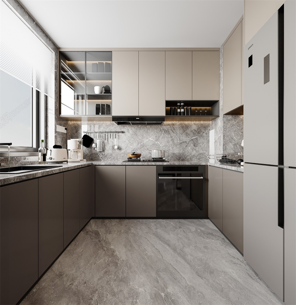 建發(fā)五象印月167平現(xiàn)代簡(jiǎn)約廚房裝修效果圖