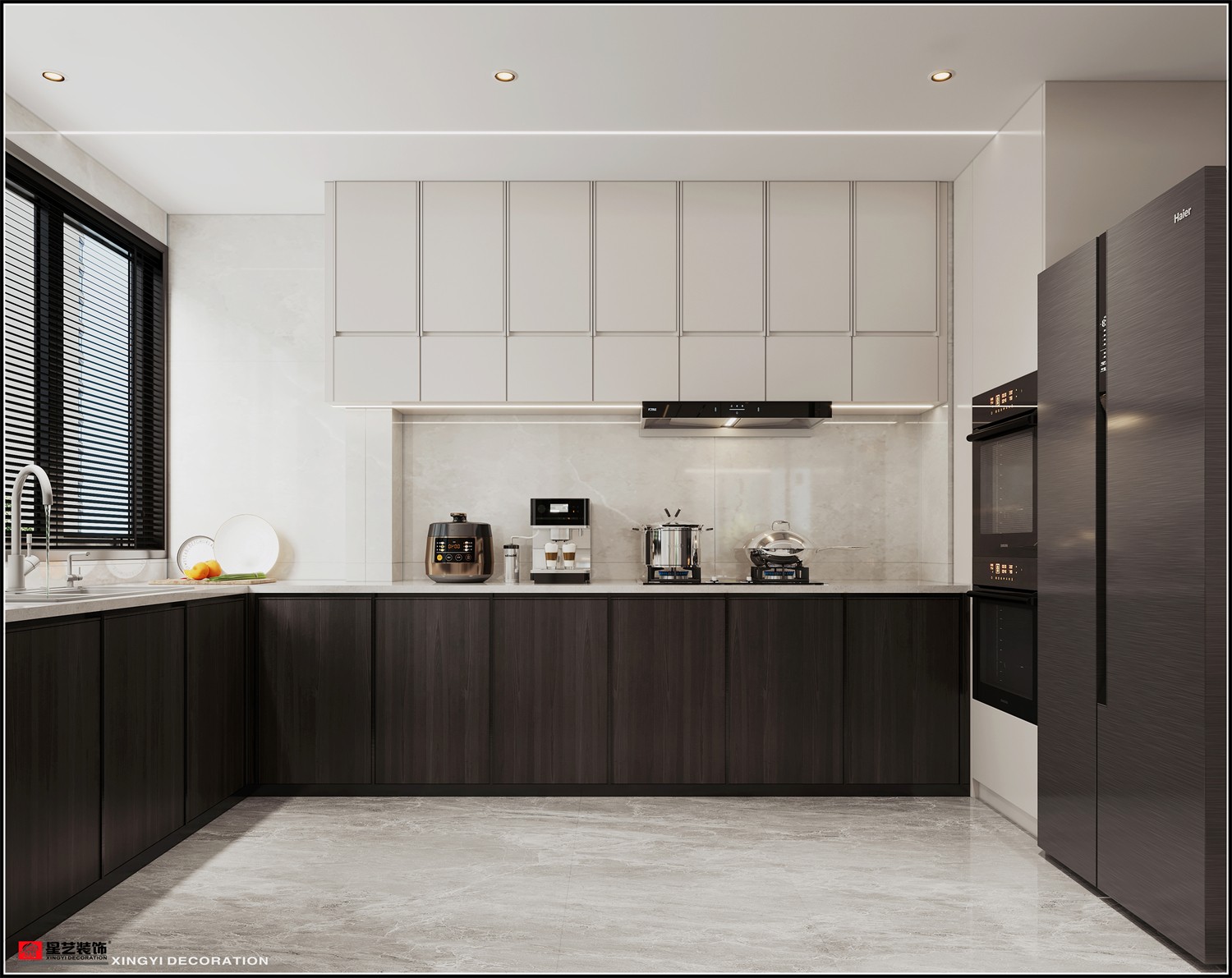 凱業(yè)花園135平現(xiàn)代風格廚房裝修效果圖