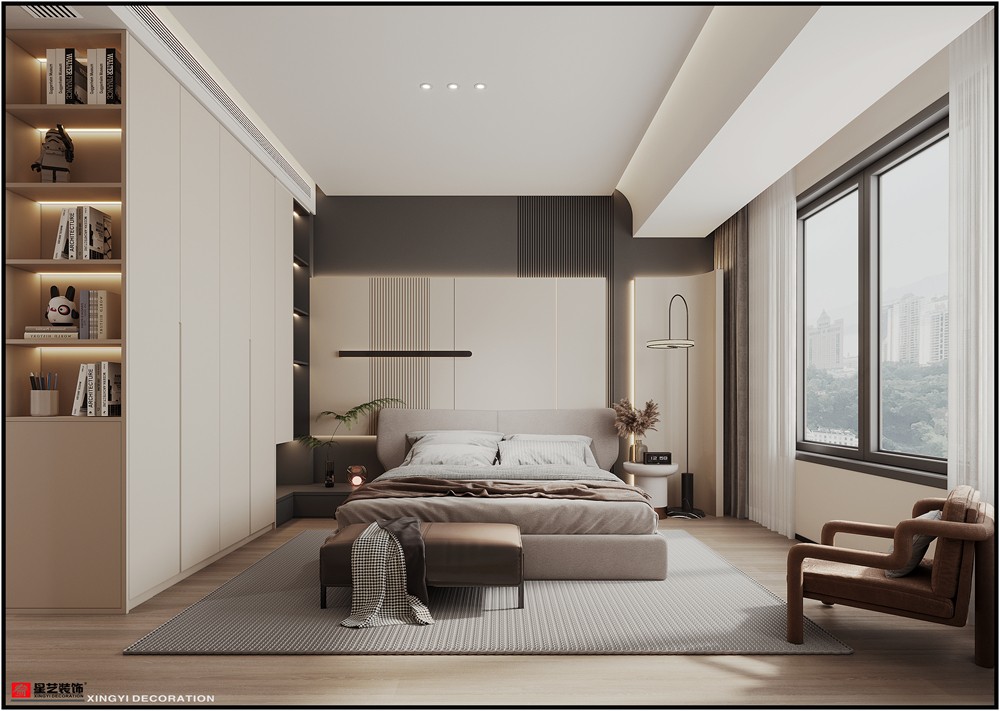盛邦濱江府228平現(xiàn)代簡約臥室裝修效果圖