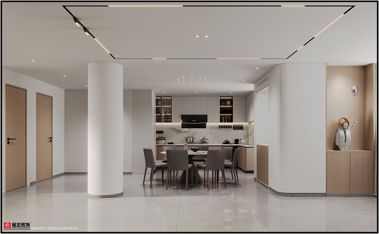 五合生活區(qū)236平現(xiàn)代簡約餐廳裝修效果圖