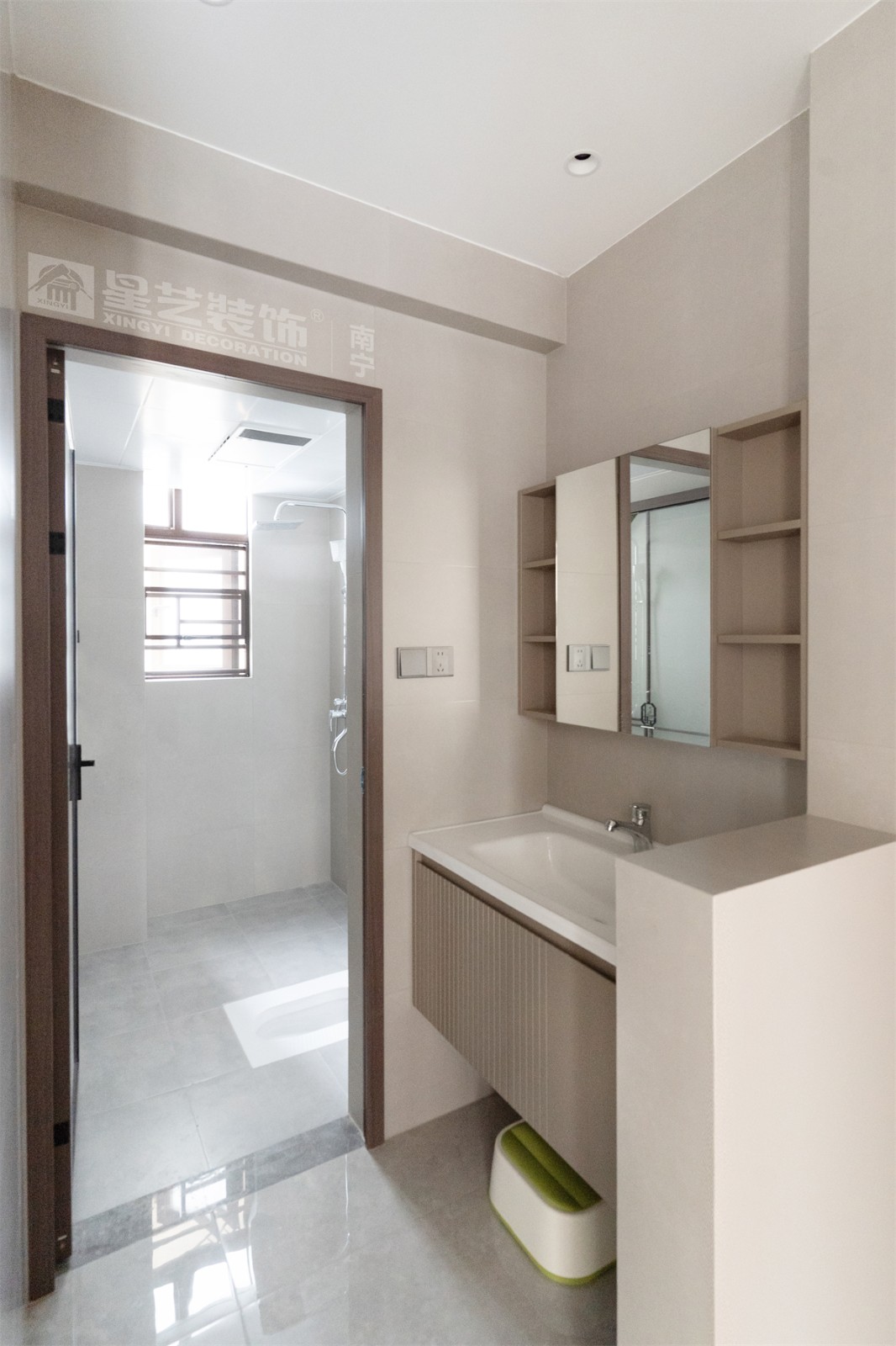 電力勘察院140平中古風洗漱間裝修完工實景