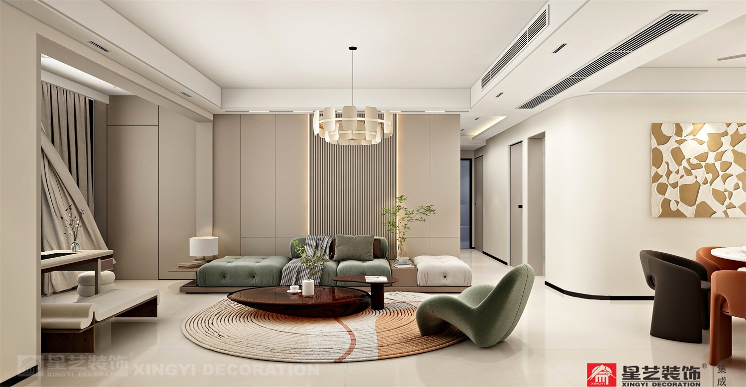 電網(wǎng)小區(qū)130平現(xiàn)代簡(jiǎn)約客廳裝修效果圖