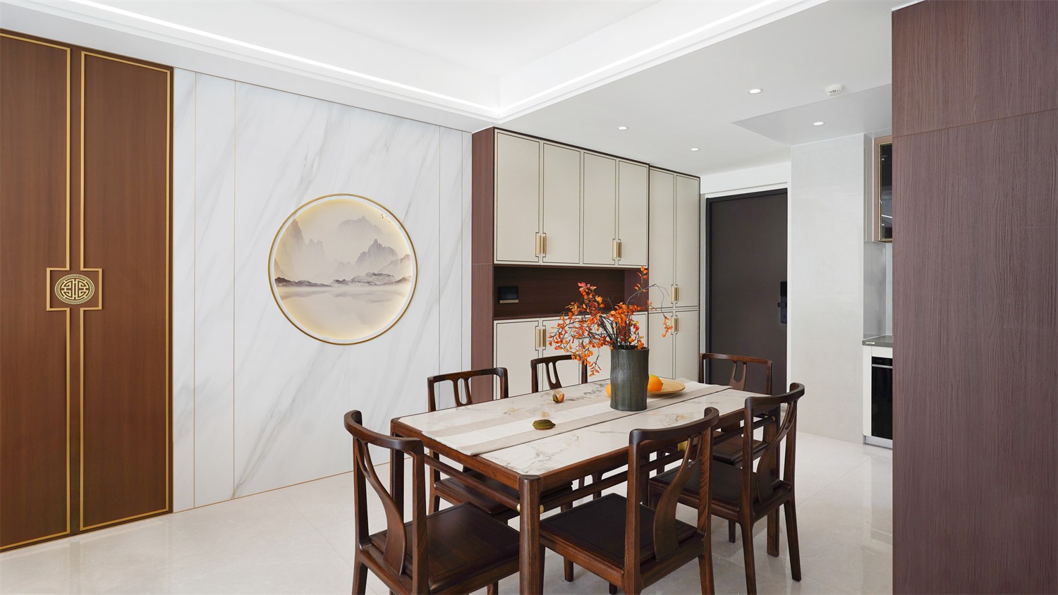 威寧青運村116平新中式餐廳裝修完工實景圖