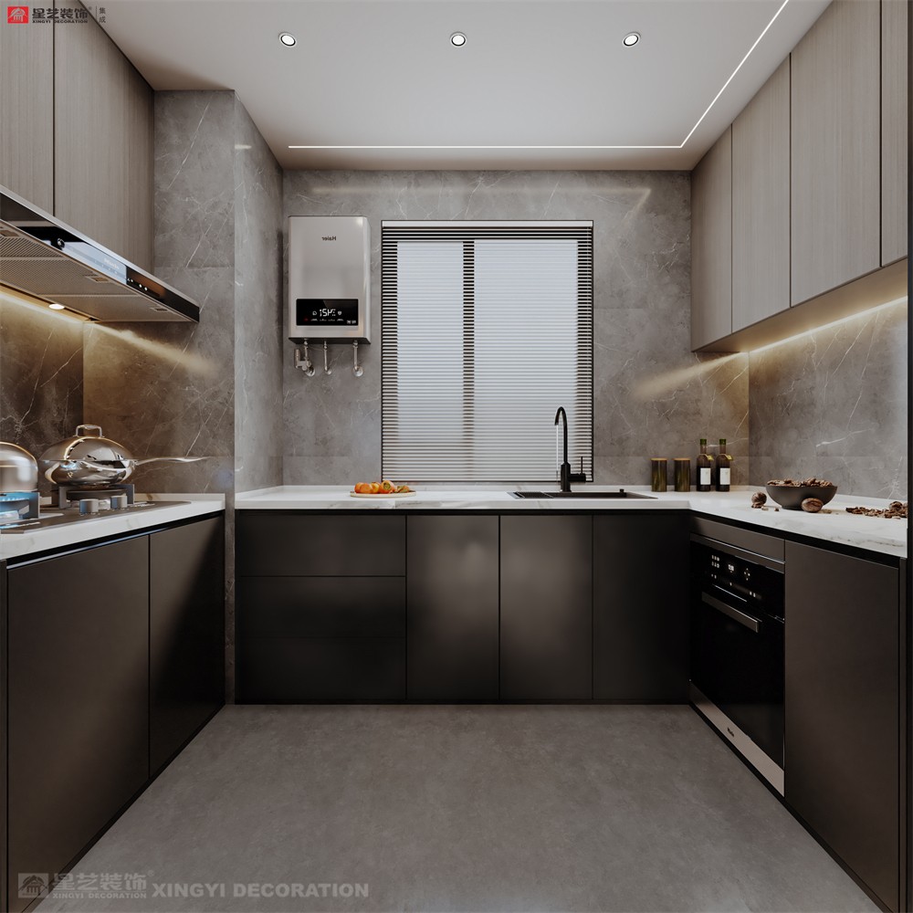 華潤西園潤府143平意式輕奢廚房裝修效果圖