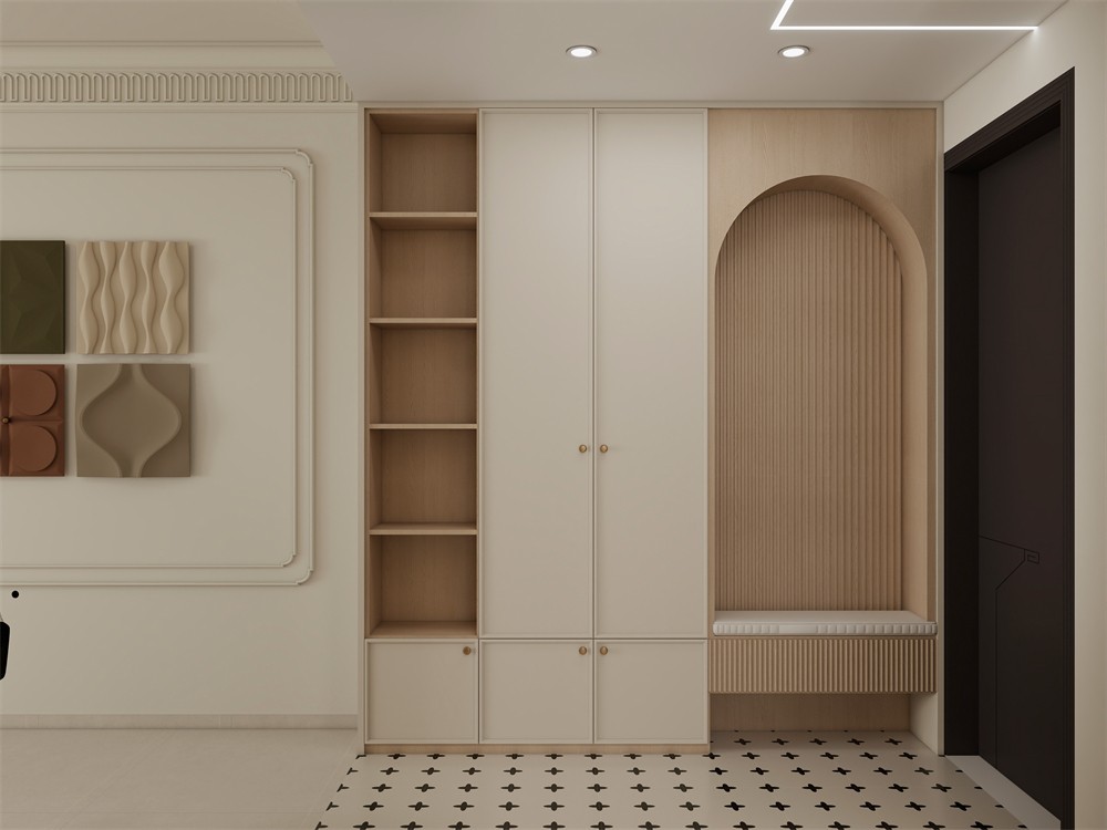 東盟世紀村80平輕式復古入戶裝修效果圖