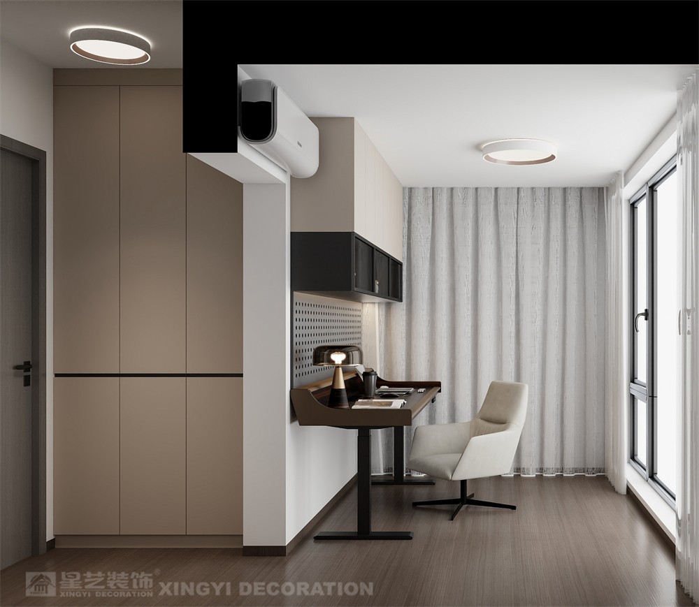 華潤西園潤府143平意式輕奢書房裝修效果圖