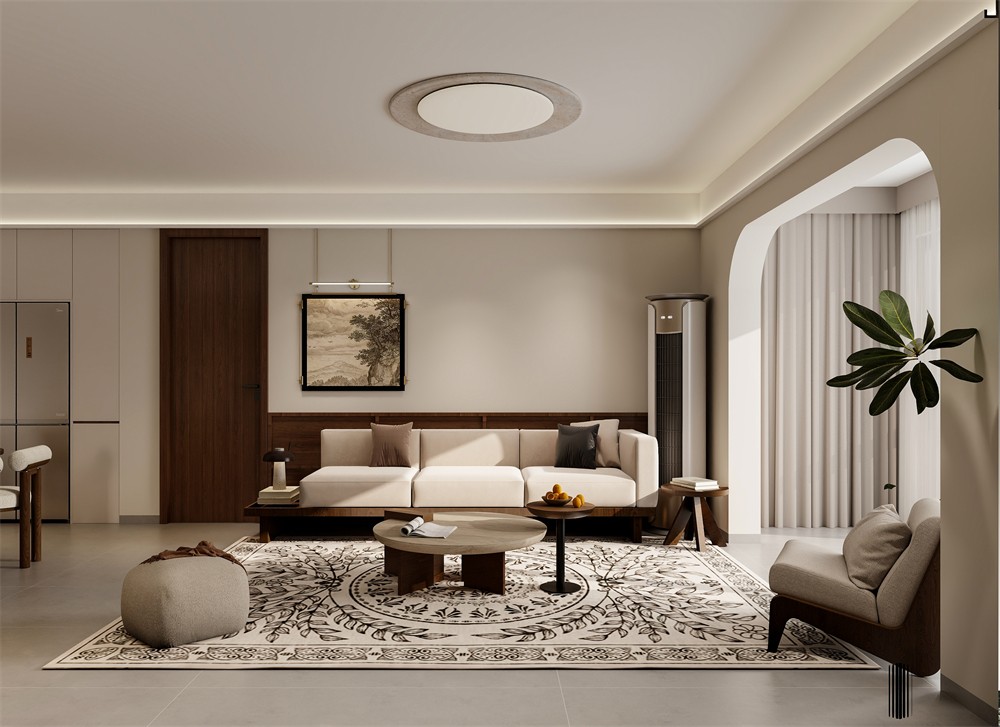 建工城140平現(xiàn)代風(fēng)格客廳裝修效果圖