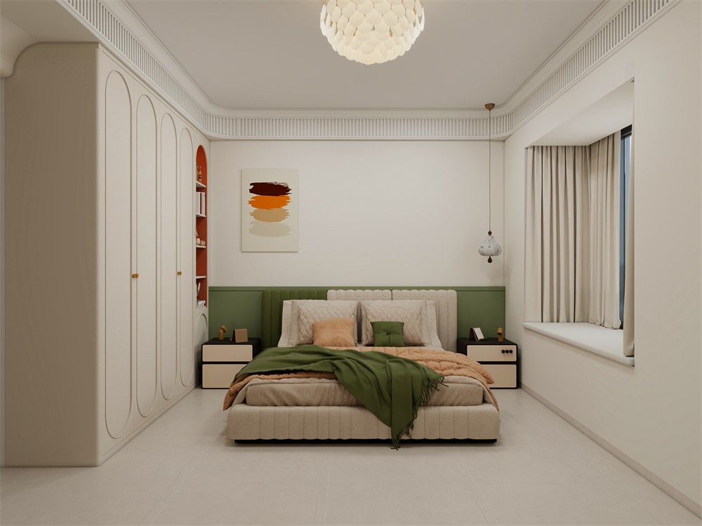 東盟世紀村80平輕式復古臥室裝修效果圖