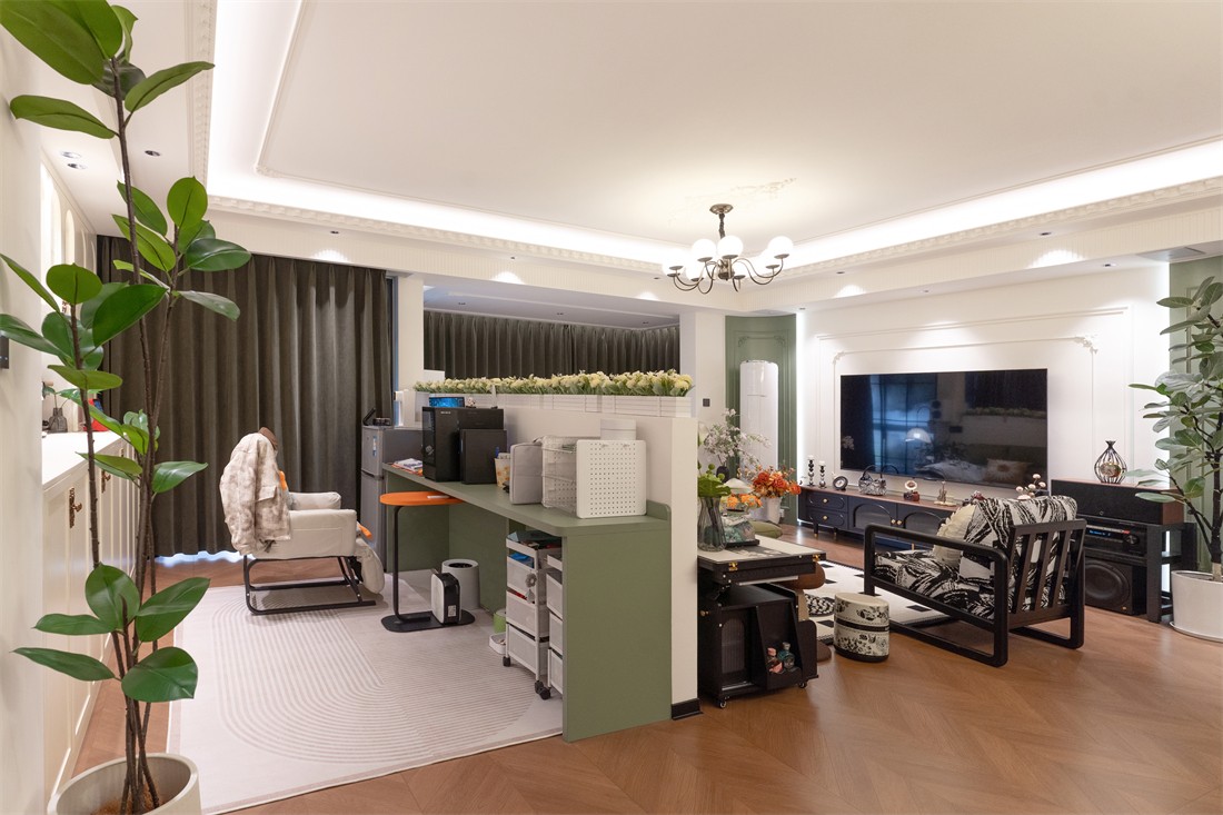 山漸青151平法式客廳裝修完工實景圖