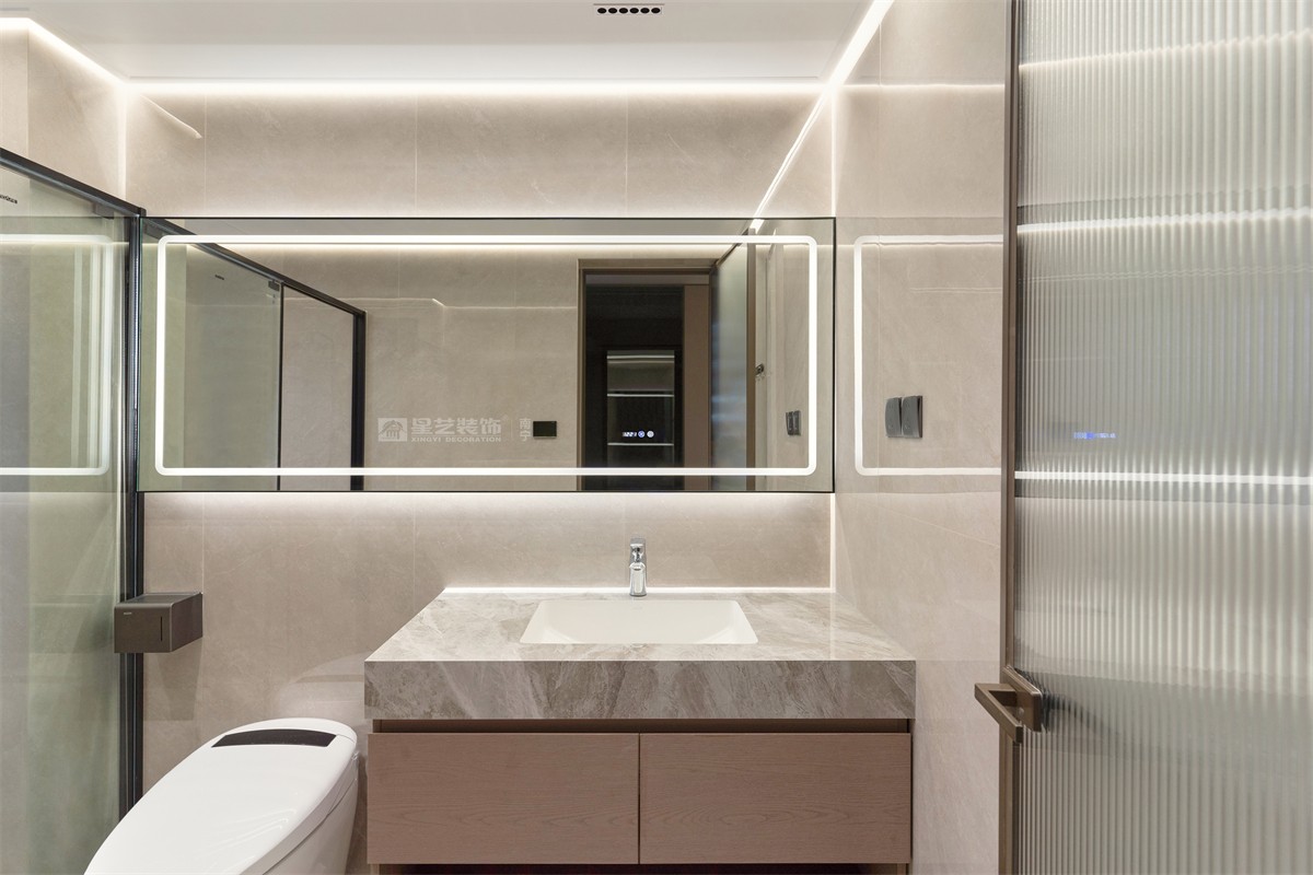 華潤西園潤府143平意式輕奢衛(wèi)生間裝修完工實(shí)景圖