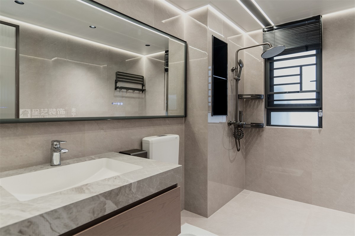 華潤西園潤府143平意式輕奢衛(wèi)生間裝修完工實(shí)景圖