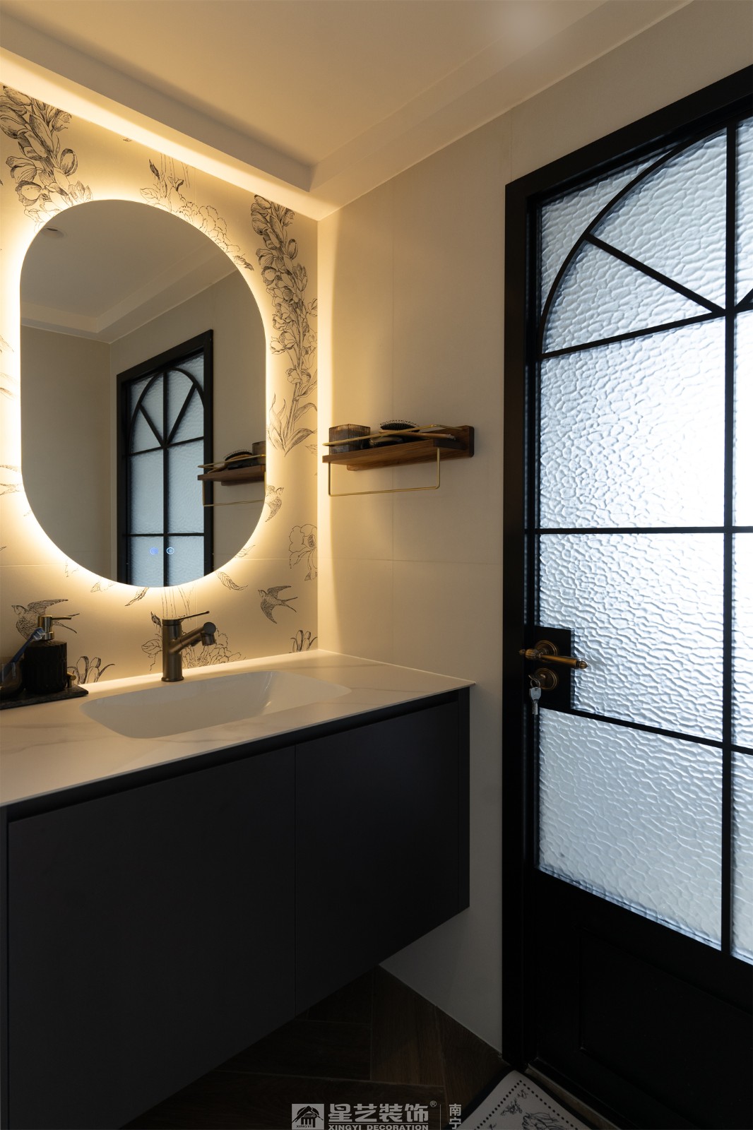 湖畔書院150平法式中古風(fēng)衛(wèi)生間裝修完工實(shí)景圖