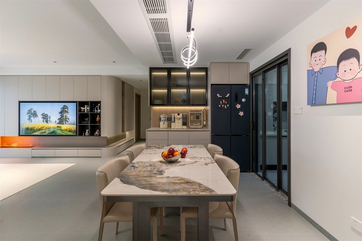 保利天悅臺143平現代風格客廳裝修實景圖