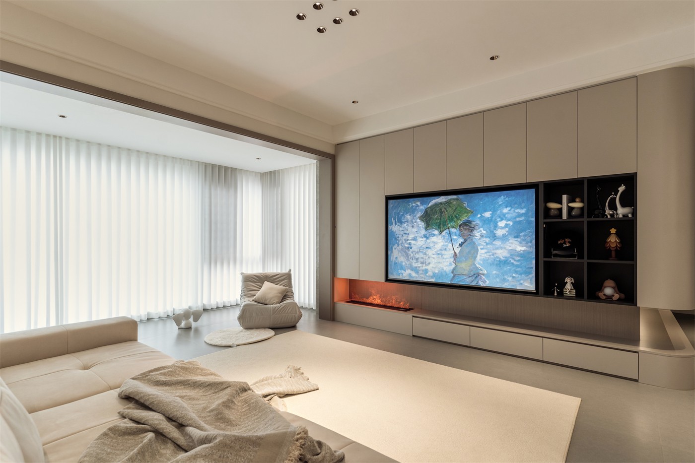 保利天悅臺143平現代風格客廳裝修實景圖