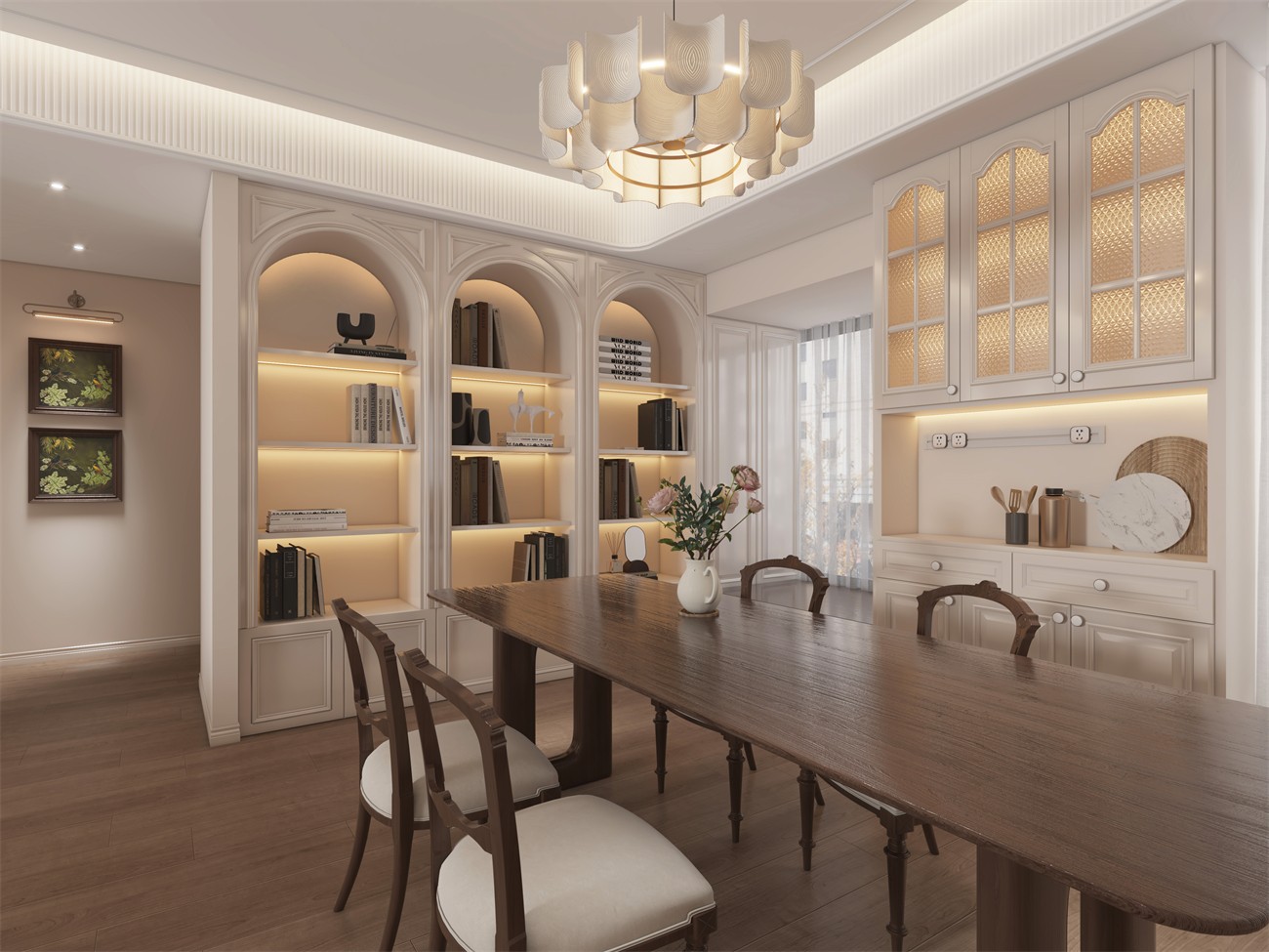 建發(fā)縵云147平法式風格客餐廳裝修效果圖