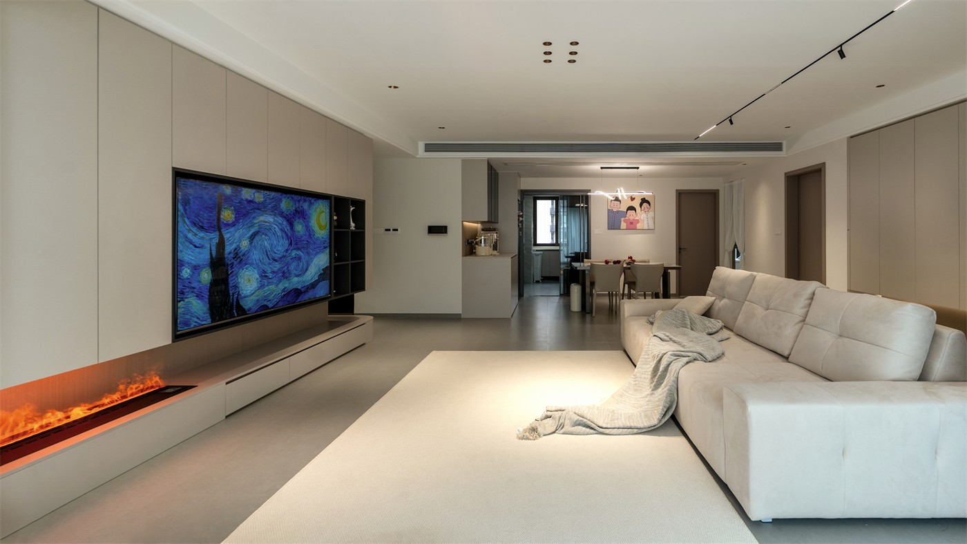 保利天悅臺143平現代風格客廳裝修實景圖