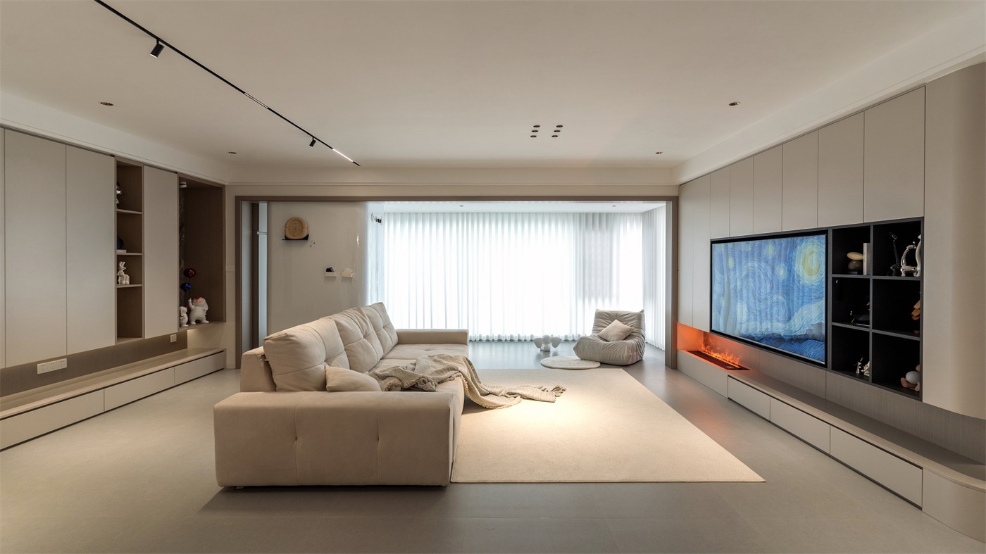 保利天悅臺143平現代風格客廳裝修實景圖