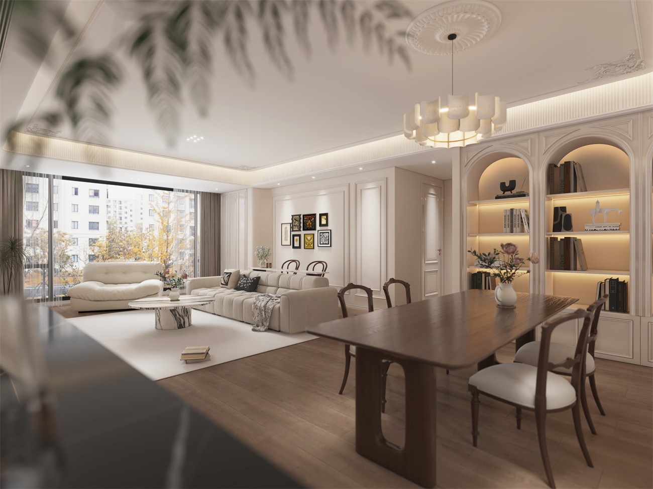 建發(fā)縵云147平法式風格客餐廳裝修效果圖