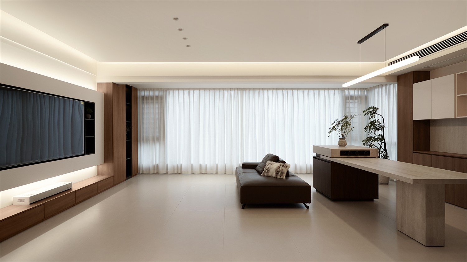 北投溪境119平中古風客廳裝修完工實景圖